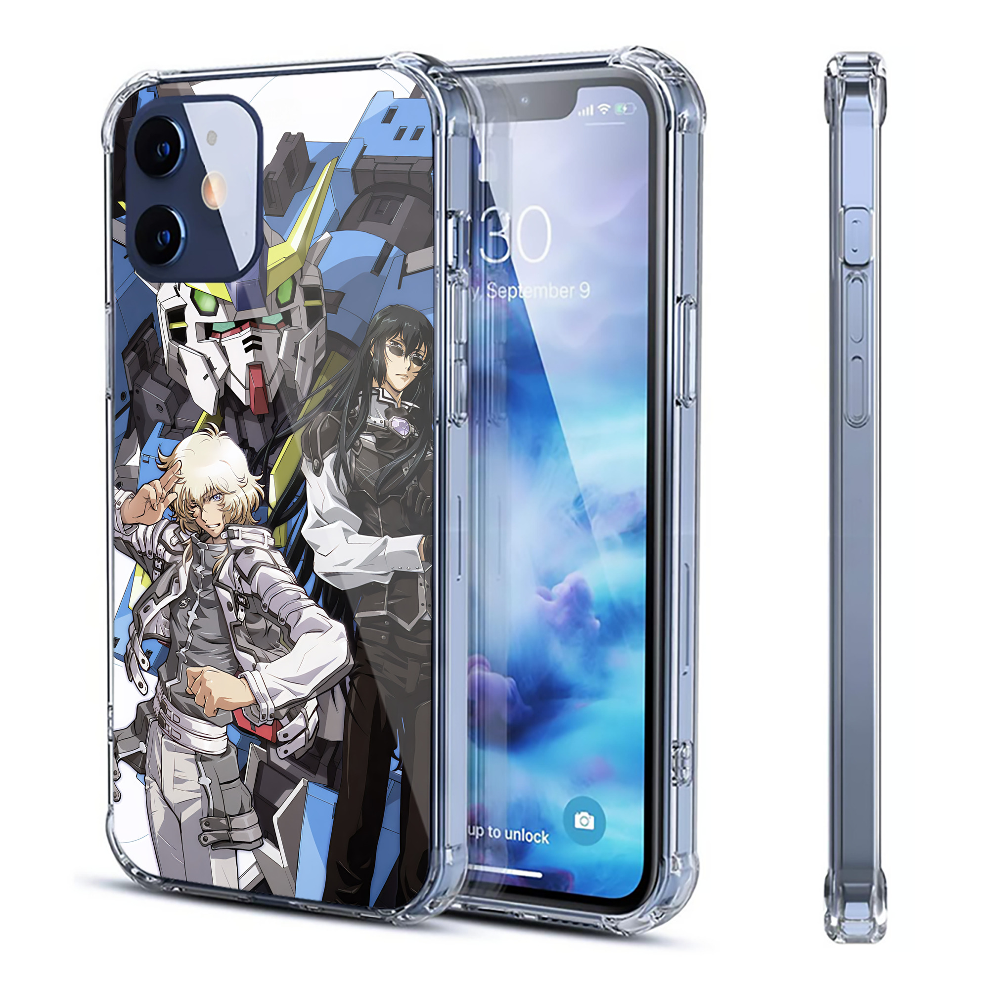 （画像用） 機動戦士ガンダム Mobile Suit Gundam 【iPhone 12シリーズ対応】透明スマホケース（クリアソフトケース）